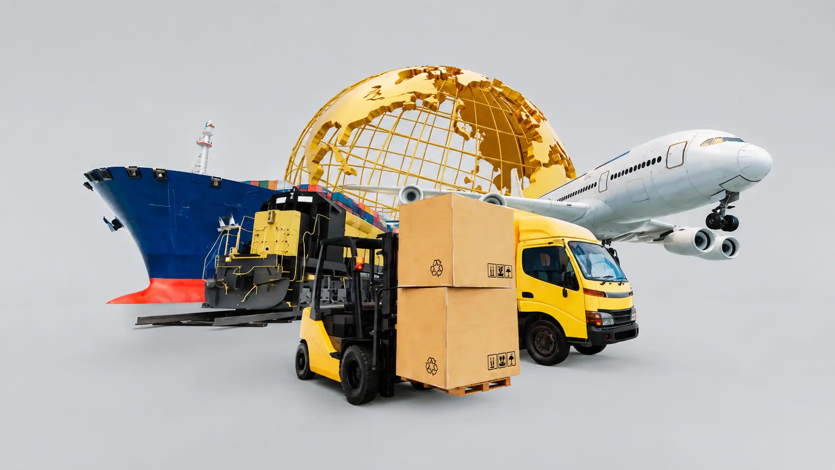 Transporte aéreo, marítimo y terrestre de mercancía